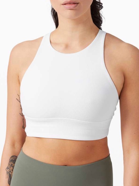 lululemon athletica Other - Lululemon Energy High Neck Longline Ribbed Bra White Size 4 6 GUC